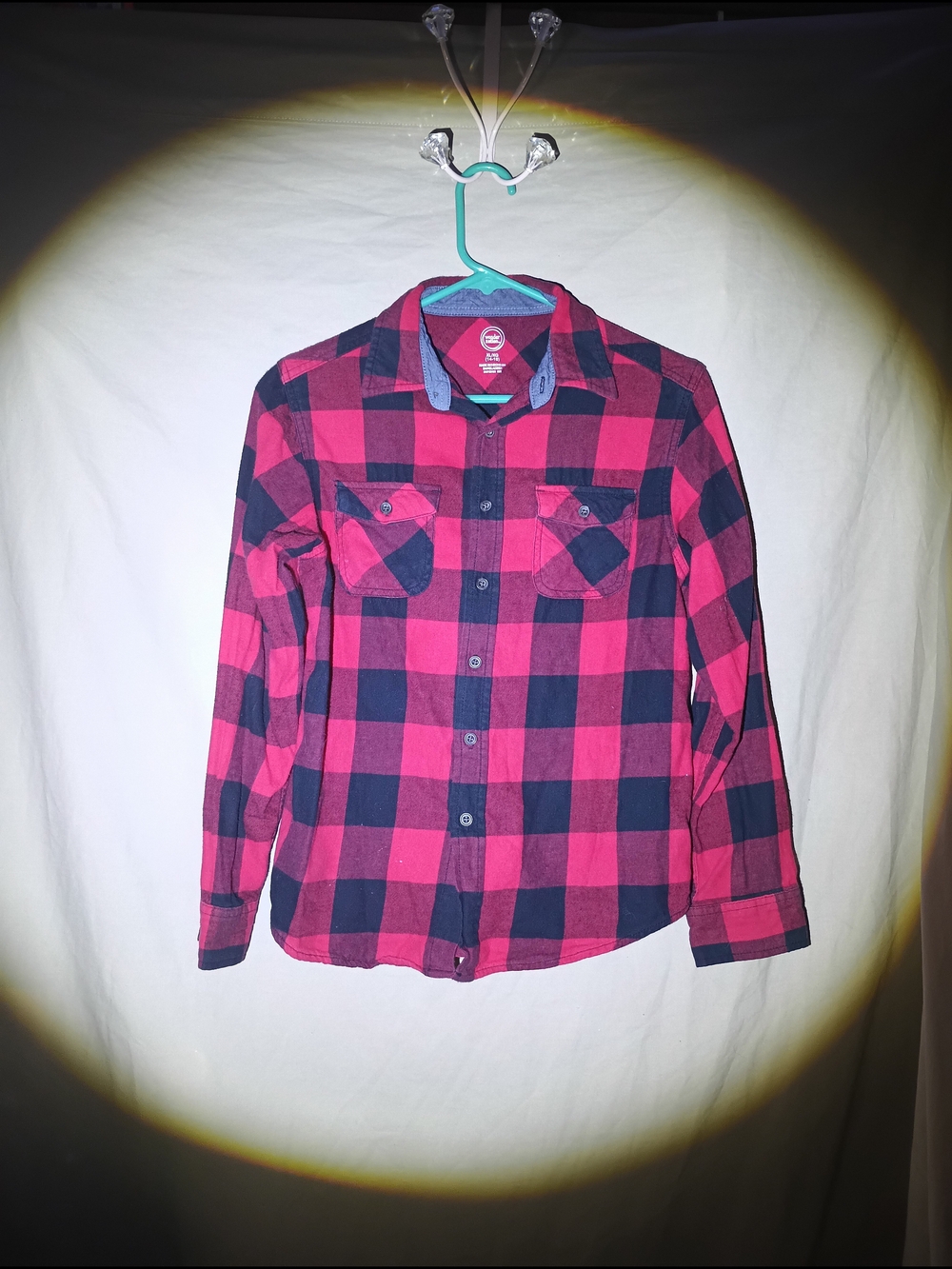 wonder nation Red and Black Plaid Button-Down Shirt
